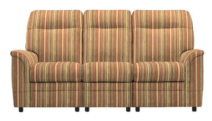 Parker Knoll Hudson 3 Seaster Sofa in Baslow Stripe Gold Fabric